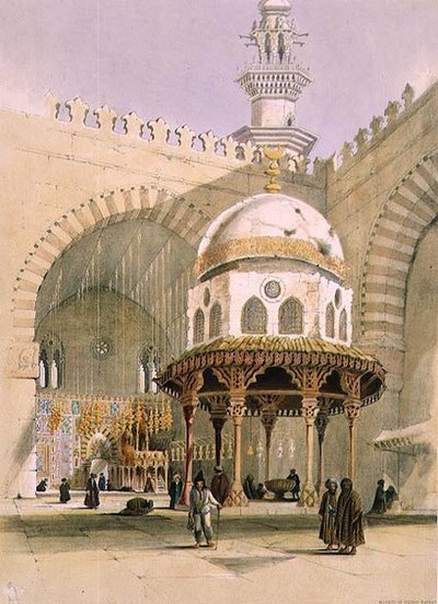 Hassan szultán mecsete, Kairó, kocsma. 1846 (litó) alkotó: A. Margaretta Burr