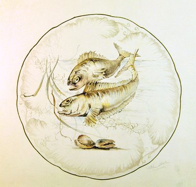 Wedgwood design tányérhoz, 1880 körül (akvarell, papír) alkotó: A. Proudlove