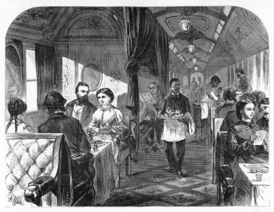 Palace Hotel Car, Union Pacific Railroad, 1870. alkotó: A. R. Ward