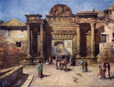Cordova, bejárat a városba (színes litó) alkotó: A. Trevor Haddon