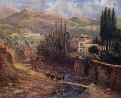 Granada, Villa on the Darro (színes litó) alkotó: A. Trevor Haddon