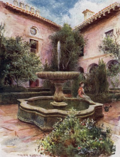 Az Alhambra, Daraxa kertje (színes litó) alkotó: A. Trevor Haddon