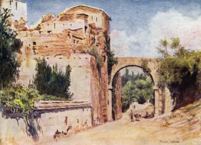 Az Alhambra, a torony és a vízvezeték (színes litó) alkotó: A. Trevor Haddon