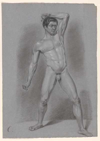 Álló férfi akt, elölről nézve alkotó: A. Waterloo (attributed to)