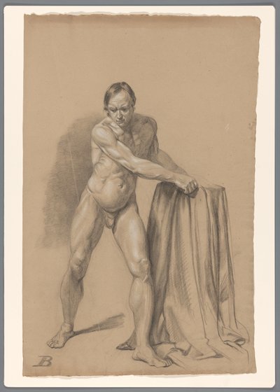 Álló férfi akt, elölről nézve alkotó: A. Waterloo (attributed to)