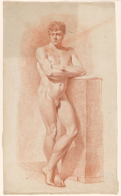 Álló férfi akt, elölről nézve alkotó: A. Waterloo (attributed to)