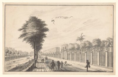 A Post Rijswijk Noordwijkból nézve Rijswijk (cím a tárgyon) alkotó: A. de Nelly (attributed to)