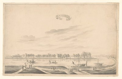 Surabaya kilátása Sourabaya (cím az objektumon) alkotó: A. de Nelly (possibly)