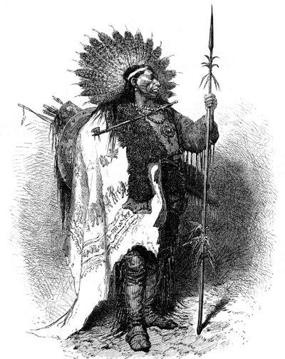 Egy indián, USA, 19. század. alkotó: A. de Neuville