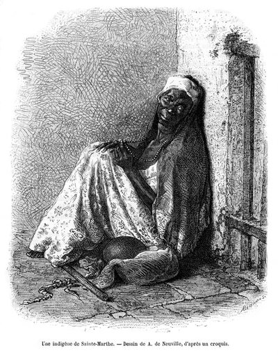 Egy nő Santa Martában, Kolumbiában, 19. század alkotó: A. de Neuville