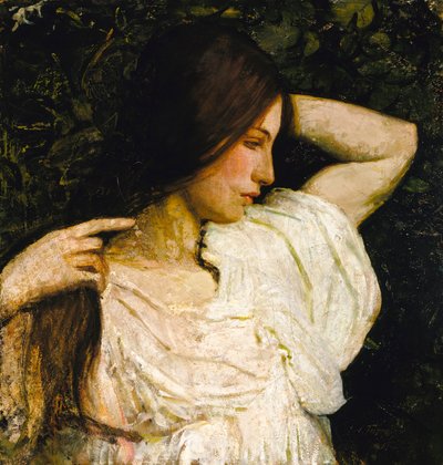 Lány rendezése a haját alkotó: Abbott Handerson Thayer
