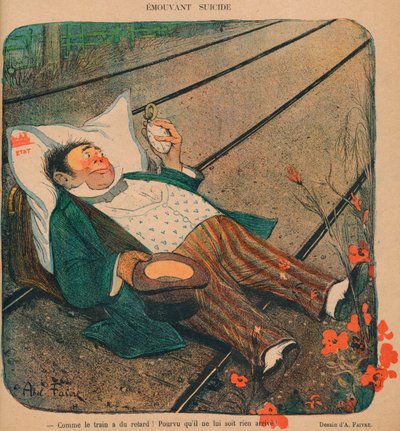 „Mozgó öngyilkosság”, 1899. alkotó: Abel Faivre