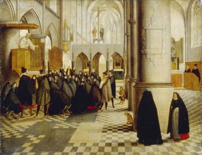 Egyházi szolgálat. Grimmer Ábel (1570-1619) festménye, olaj, fa alkotó: Abel Grimmer or Grimer