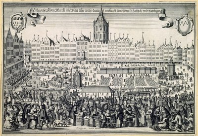 Régi piac Kölnben, c. 1660 alkotó: Abraham Aubry
