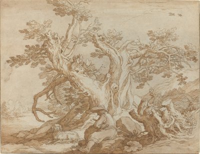 Táj ülő alakkal és kutyával alkotó: Abraham Bloemaert