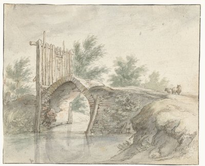 Kőhíd fa kerítéssel alkotó: Abraham Bloemaert
