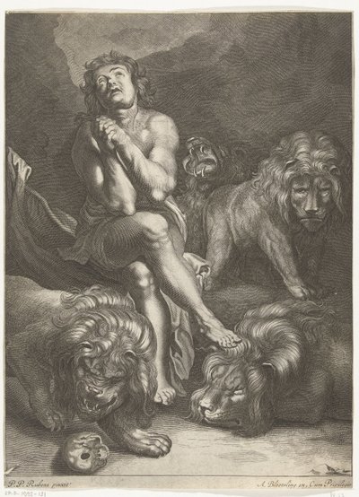 Daniel az oroszlán barlangjában alkotó: Abraham Bloteling