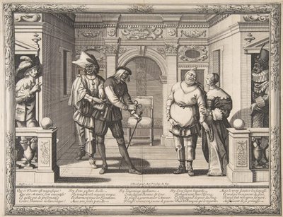 Színészek a Hotel de Bourgogne-ban, kb. 1633-34. alkotó: Abraham Bosse