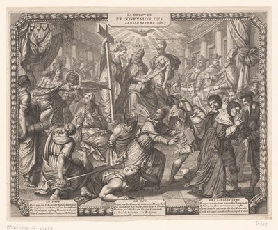 A janzenisták visszavonulása La Deroute et Confusion des Iansenistes. (cím a tárgyon) alkotó: Abraham Bosse