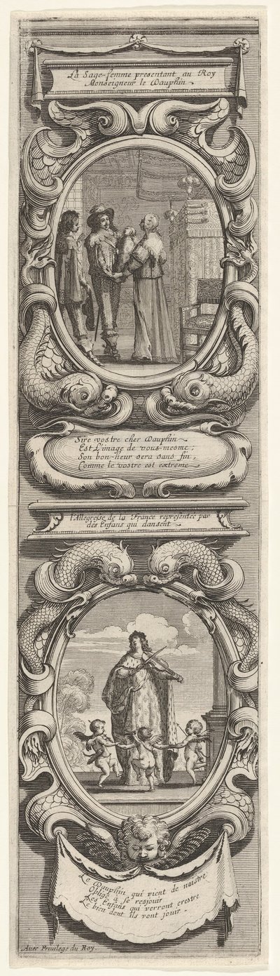 Alllegóriák a Dauphin születésének tiszteletére, kb. 1638. alkotó: Abraham Bosse