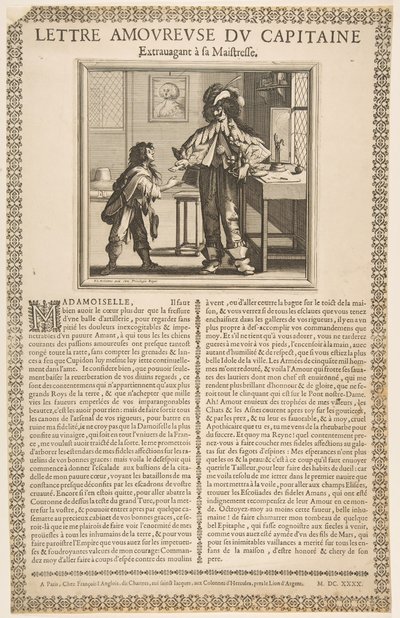 Kapitány szerelmes levele, kb. 1636. alkotó: Abraham Bosse
