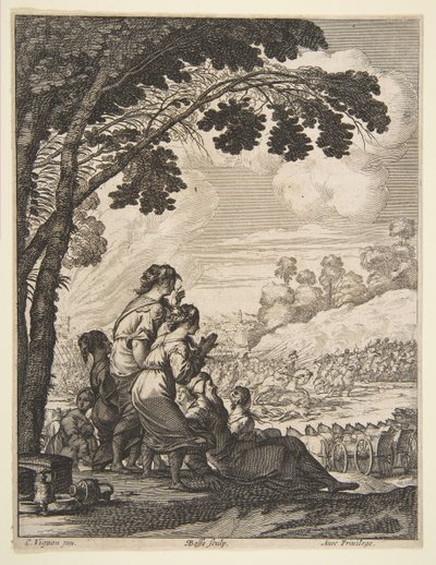Illusztráció LAriane-ból, Desmarets de Saint-Sorlin, Palamede a lóháton száll szembe..., 1639. alkotó: Abraham Bosse