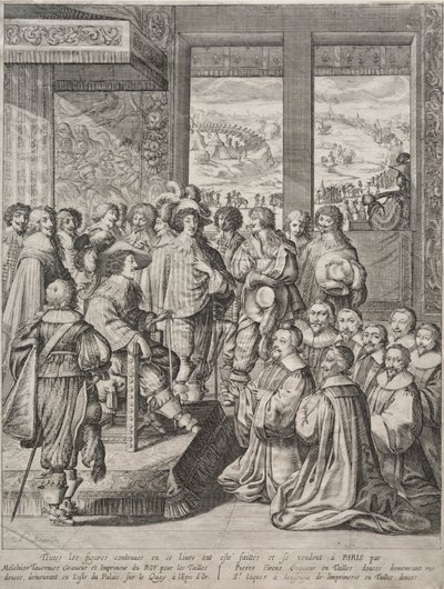 XIII. Lajos bírák kinevezését kapja. alkotó: Abraham Bosse