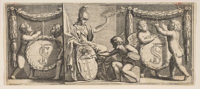 Minerva és François Sublet de Noyers karjai A Geniu festette..., a 17. század közepe és vége. alkotó: Abraham Bosse
