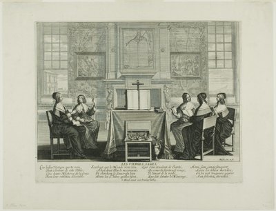 Első tábla, A bölcs és a bolond szűzek, első tábla alkotó: Abraham Bosse