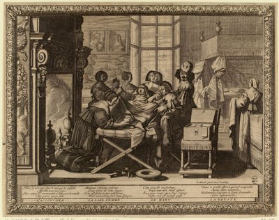Házasság a városban: Szülés alkotó: Abraham Bosse