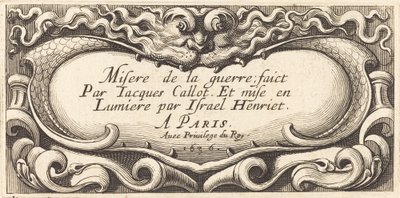 Címlap Callot "A háború kis nyomorúságai" című művéhez alkotó: Abraham Bosse