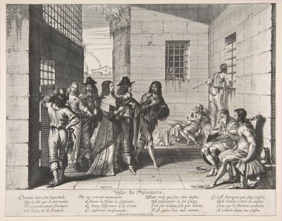 Látogató foglyok, 1635. alkotó: Abraham Bosse