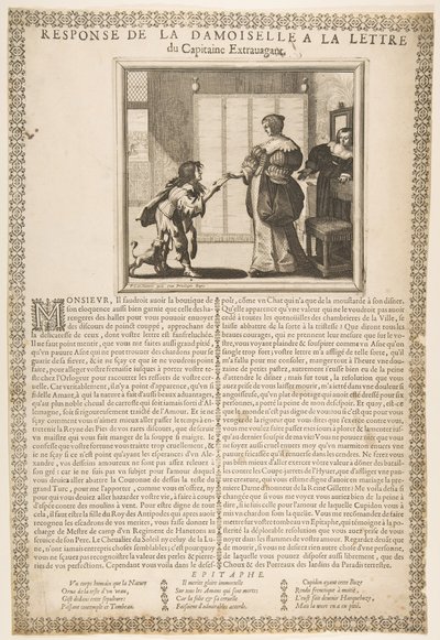Az ifjú hölgy válasza a kapitány levelére, kb. 1636. alkotó: Abraham Bosse