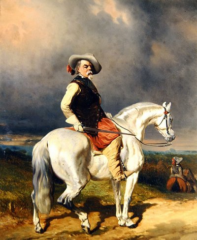 Cavalier fehér lovon (olaj, vászon) alkotó: Abraham Cooper