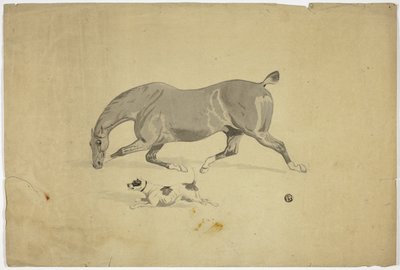 Futó ló és kutya alkotó: Abraham Cooper