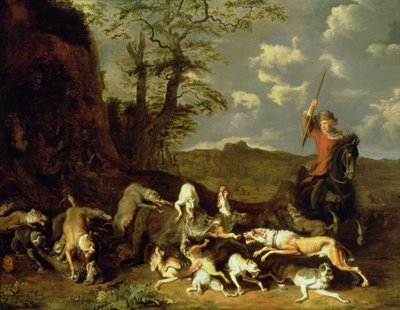 Medvevadászat, 1655 alkotó: Abraham Danielsz. Hondius