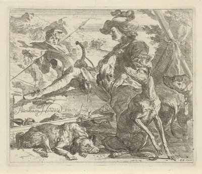 Vadász kutyákkal Különböző állatok (sorozat címe) alkotó: Abraham Danielsz. Hondius