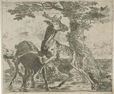 megdöbbentő szarvas Különböző állatok (sorozat címe) alkotó: Abraham Danielsz. Hondius