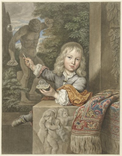Buborékfújó fiú alkotó: Abraham Delfos