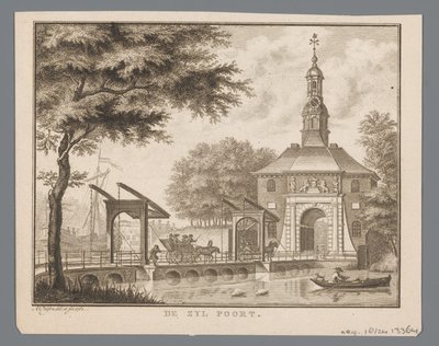 Kilátás a Zijlpoort-ra Leidenben A Zyl-kapu (cím az objektumon) alkotó: Abraham Delfos