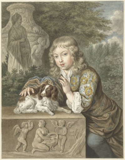Fiú kutyával alkotó: Abraham Delfos
