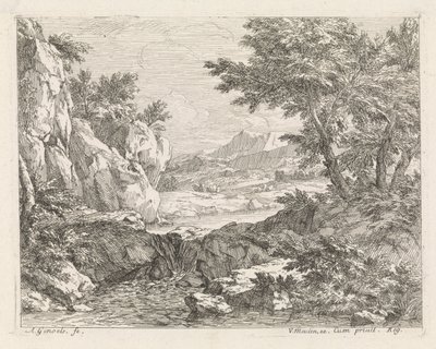 Kihalt föld folyóval Tájképek (sorozat címe) alkotó: Abraham Genoels