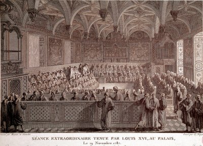 A francia forradalom első időszaka: XVI. Lajos (1754-1793) rendkívüli ülése a Versailles-i palotában, november 19-én alkotó: Abraham Girardet