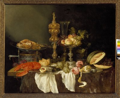 Csendélet homárral és pulykával alkotó: Abraham Hendricksz van Beyeren