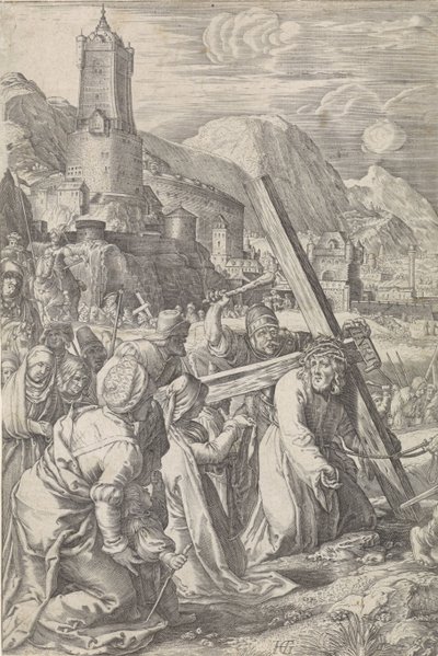 A kereszt hordozása A szenvedély (sorozat címe) alkotó: Abraham Hogenberg