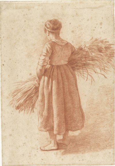 Álló nő egy csomó gabonával alkotó: Abraham Johannes Ruytenschildt (attributed to)
