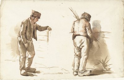 Két tanulmány egy álló emberről alkotó: Abraham Johannes Ruytenschildt
