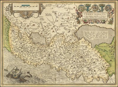 1584 térkép - Terra Sancta, a Petro Laicstain perlustrata, et ab eius ore et schedis a Christiano Schrot in tabulam redacta alkotó: Abraham Ortelius