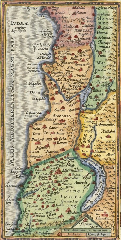 Abraham Ortelius 1624-es részletes térképe a Szentföldről alkotó: Abraham Ortelius