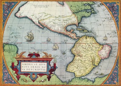 Amerika avagy az új világ: Abraham Ortelius Theatrum Orbis Terrarumból, 1570, 1570, 19 alkotó: Abraham Ortelius